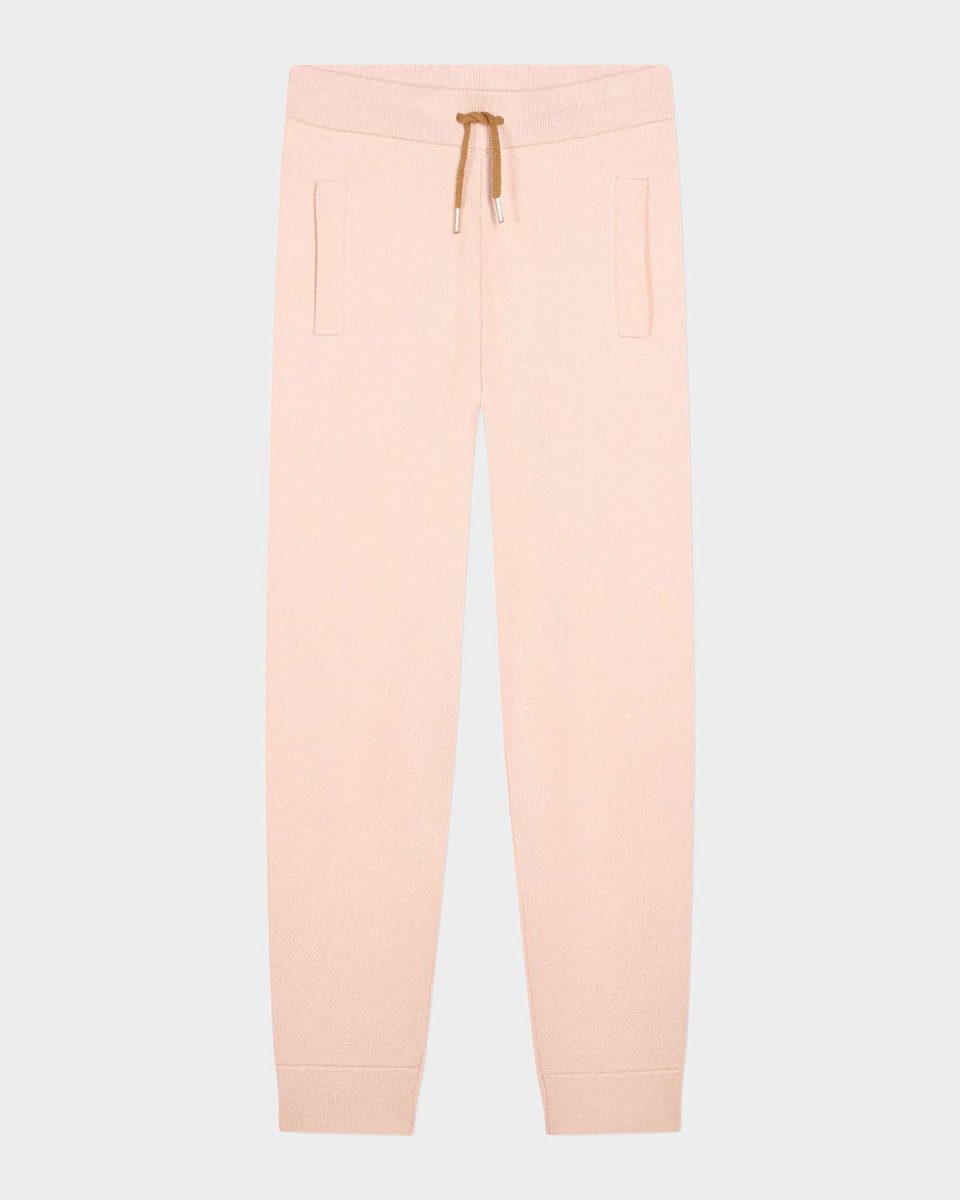 Girl's Striped Trim Knit Trousers, Size 6-12